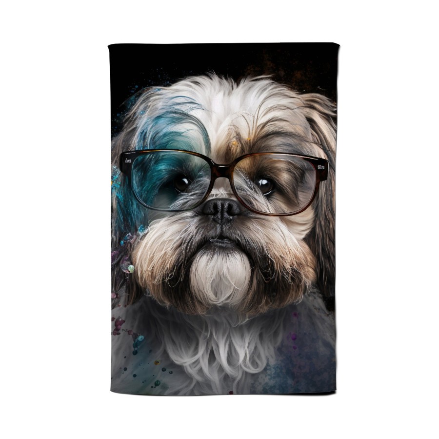 Click to view product details and reviews for Lhasa Apso With Glasses Splashart Tea Towel.