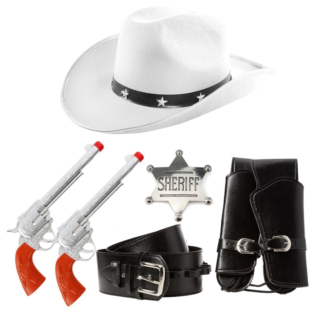 Click to view product details and reviews for White Star Studded Cowboy Hat Standard.