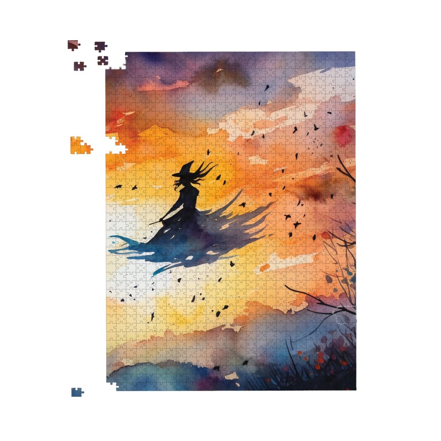 A Watercolor Graceful Witch Jigsaw Puzzle