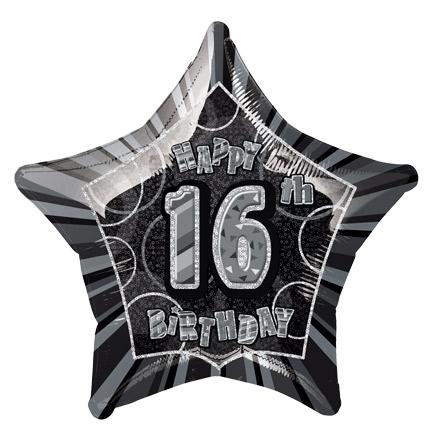 Click to view product details and reviews for 16th Black Glitz Foil Balloon Celebrate.