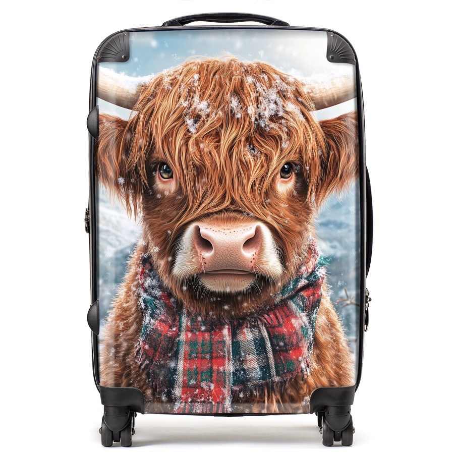 Click to view product details and reviews for Snowy Highland Cow Suitcase Medium.