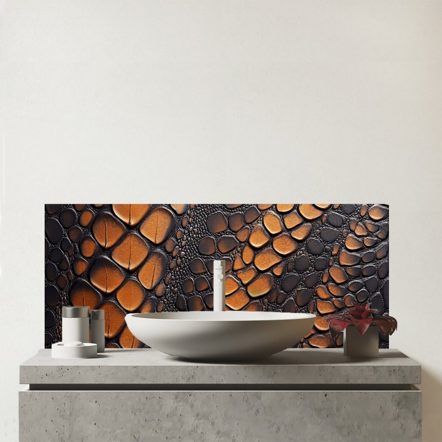Click to view product details and reviews for Snakeskin Print Glass Bathroom Splashback.