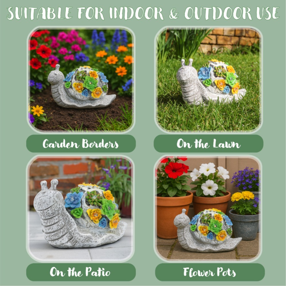 Solar Snail Statue (23x13x9cm)