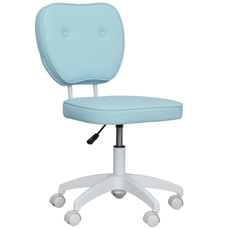 Click to view product details and reviews for Vinsetto Cute Armless Office Chair Small Pu Leather Computer Desk Chair With Adjustable Height Swivel Wheels Mid Back Light Blue.