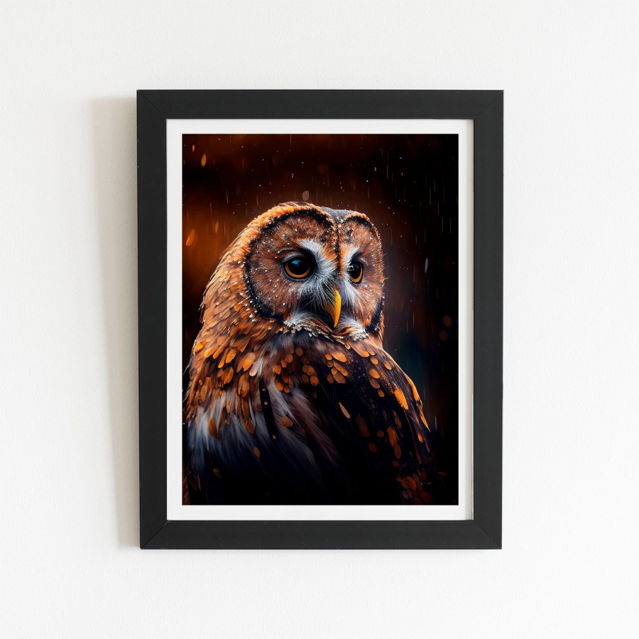 Click to view product details and reviews for Tawny Owl Face Splashart Dark Background Art Prints 8 X 10 Black Frame.