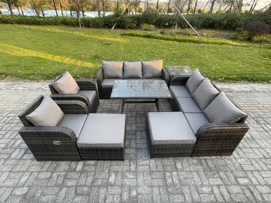Click to view product details and reviews for Fimous Outdoor Lounge Sofa Set Wicker Pe Rattan Garden Furniture Set With Rectangular Dining Table Side Table 2 Big Footstool Dark Grey Mixed. Click to view product details and reviews for Fimous Outdoor Lounge Sofa Set Wicker Pe Rattan Garden Furniture Set With Rectangular Dining Table Side Table 2 Big Footstool Dark Grey Mixed.