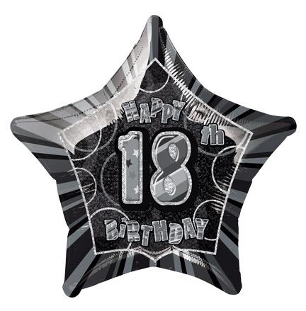 Click to view product details and reviews for 18th Black Glitz Foil Balloon For Celebrations.
