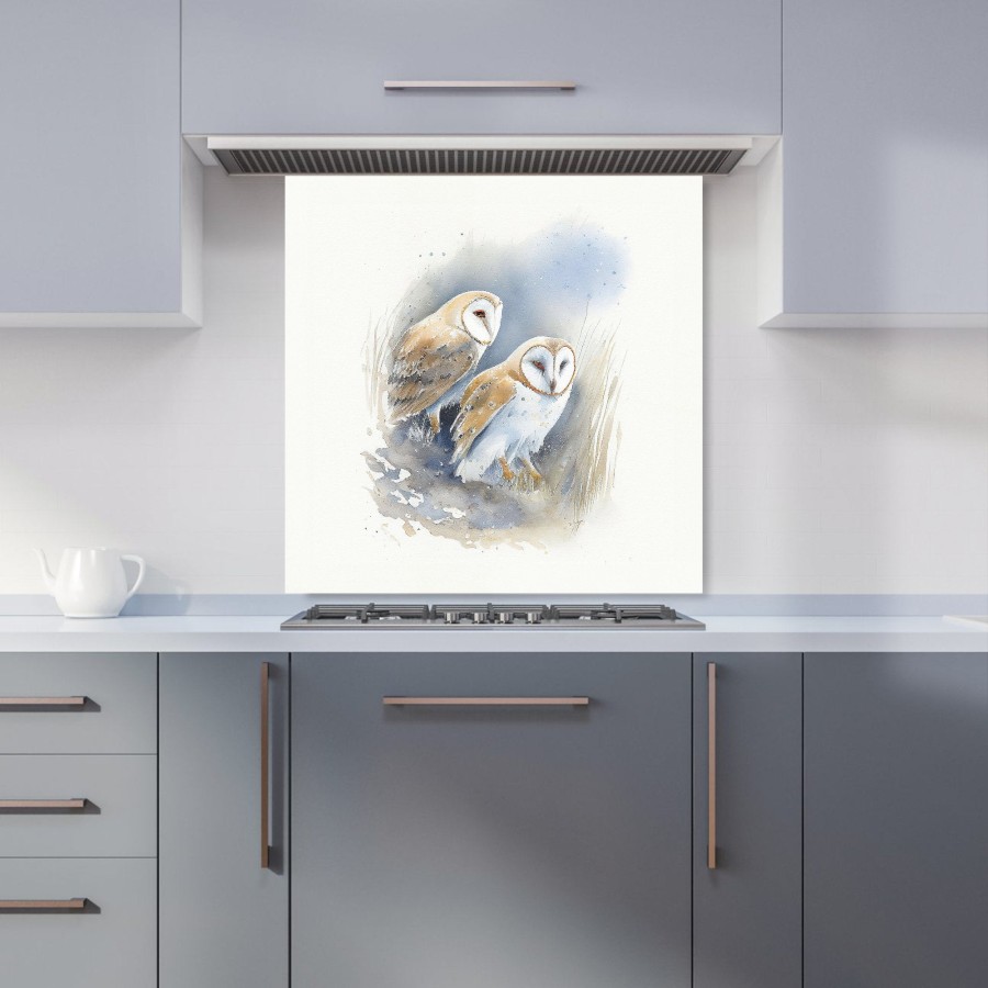 Click to view product details and reviews for Barn Ano Owls Watercolour Kitchen Splashback W600mm X H600mm.