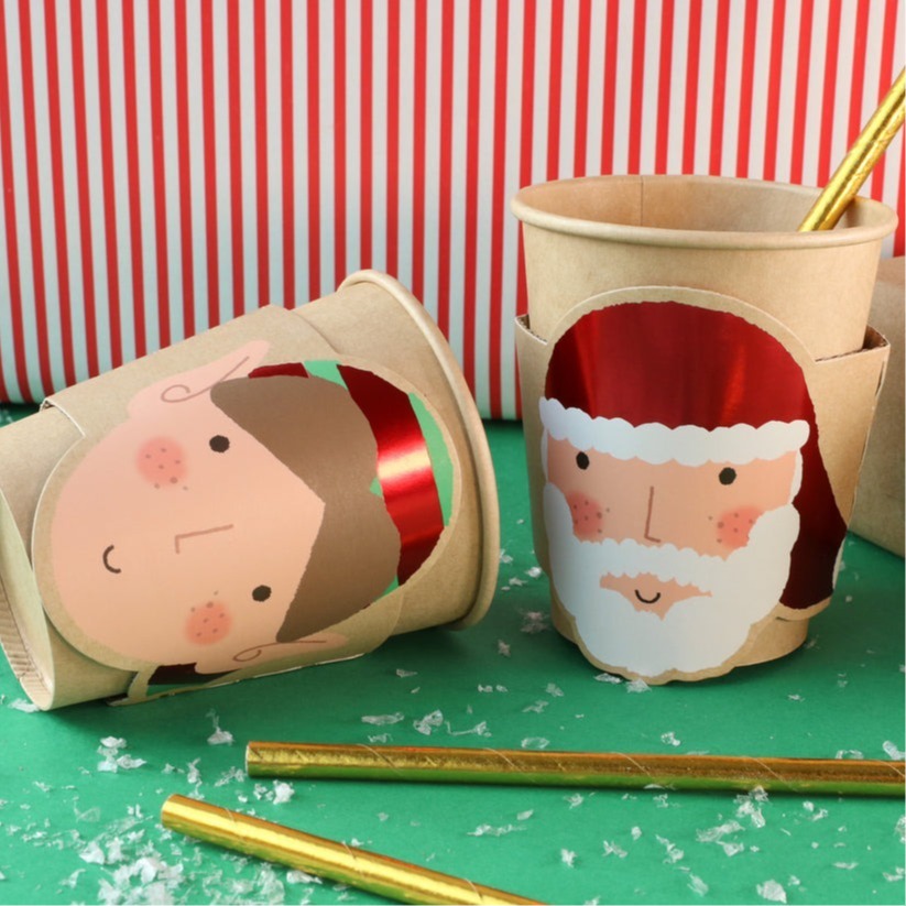 Christmas Partyware Bundle | 64 Pcs | Bunting, Plates, Napkins, Crackers, Platers & Cups