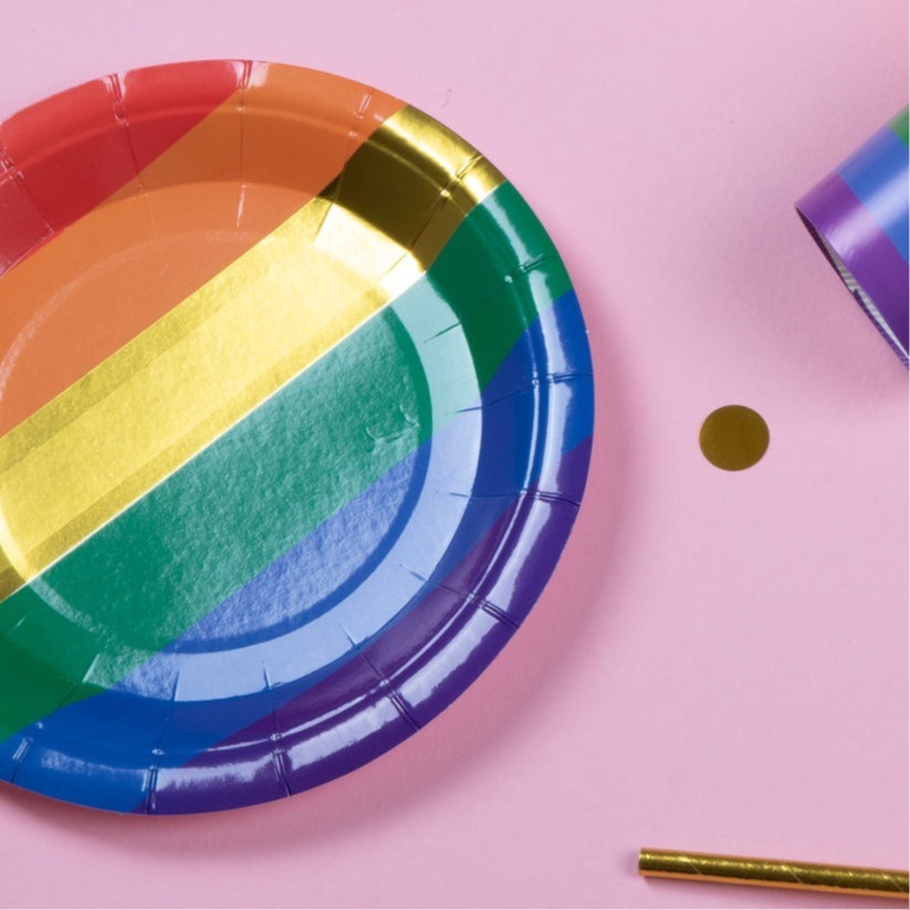 WHOLESALE Pack of 1000 7.5 Inch Rainbow Pride Disposable Bowls