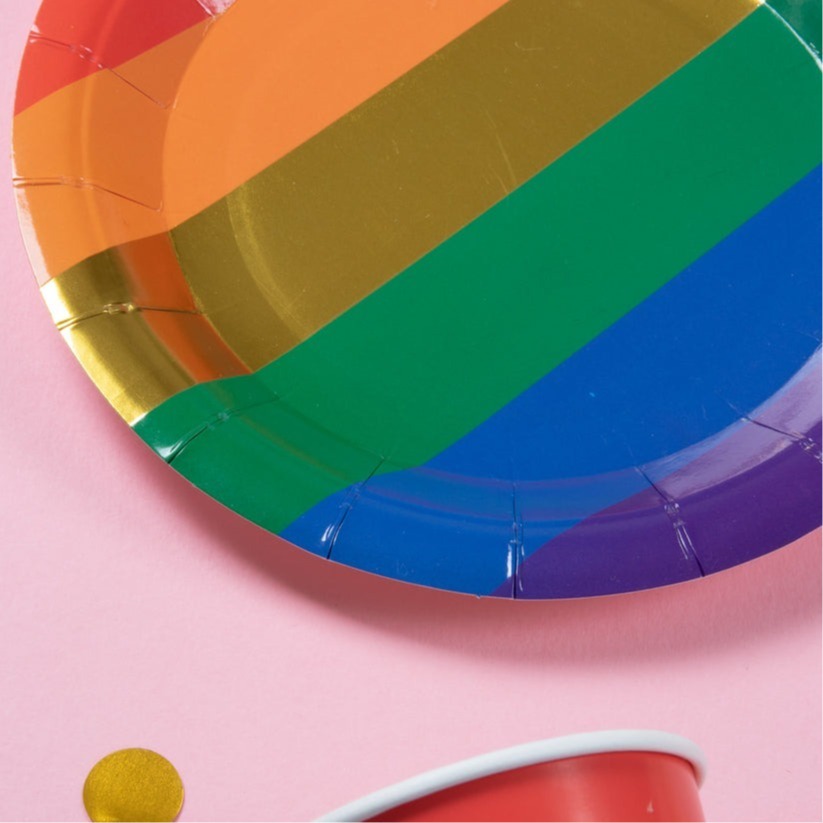 WHOLESALE Pack of 1000 7 Inch Rainbow Pride Disposable Paper Plates