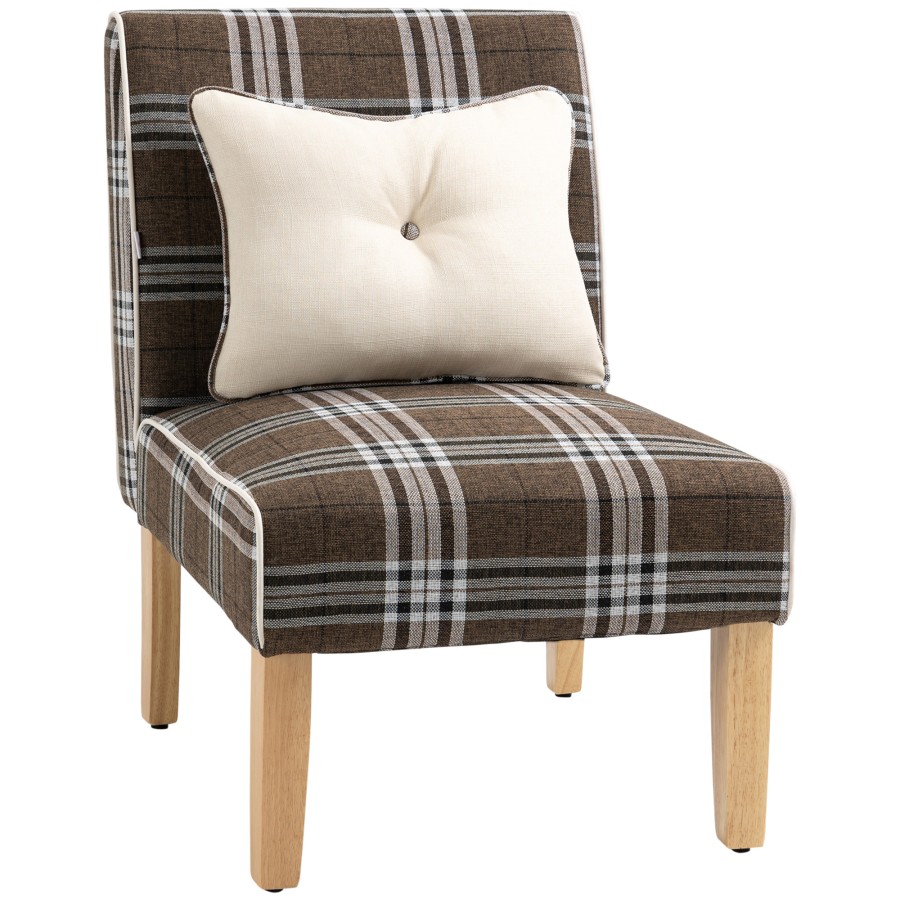 Click to view product details and reviews for Homcom Dining Chair Linen Touch Fabric Kitchen Chair W Rubber Wood Legs Brown.