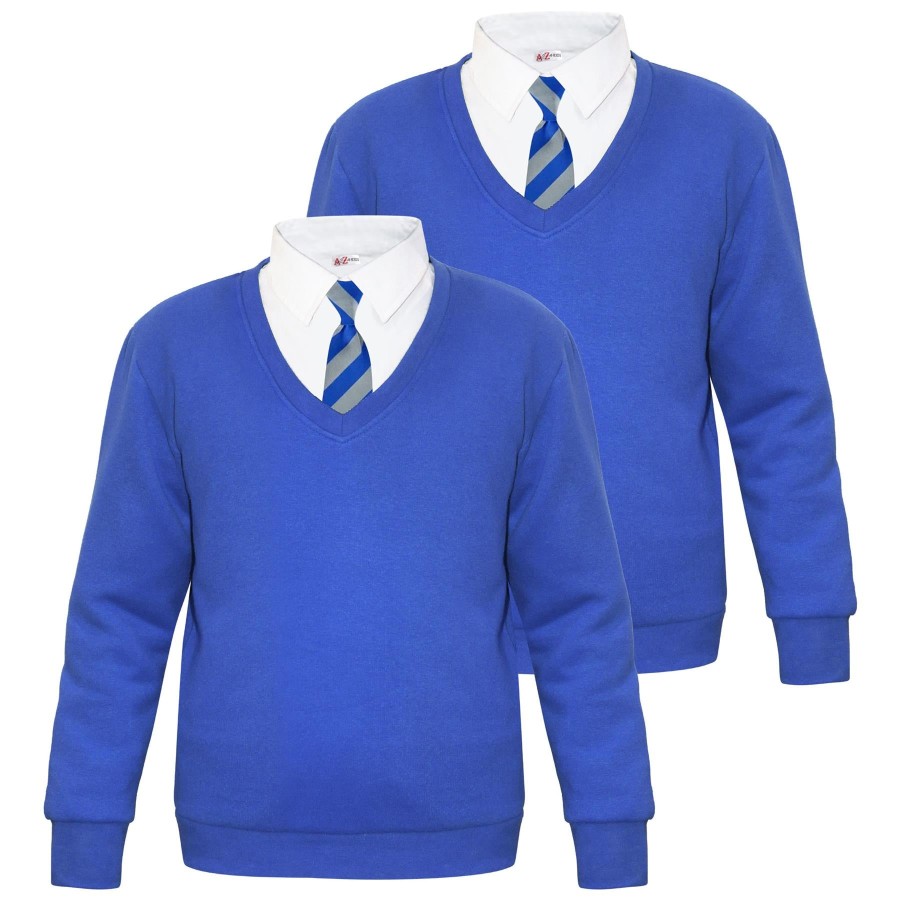 Click to view product details and reviews for Kids Girls Boys Scouts School Uniform V Neck Jumper Single 2 Pack Sweatshirt 11 12 Years Royal Blue 2 Pack.