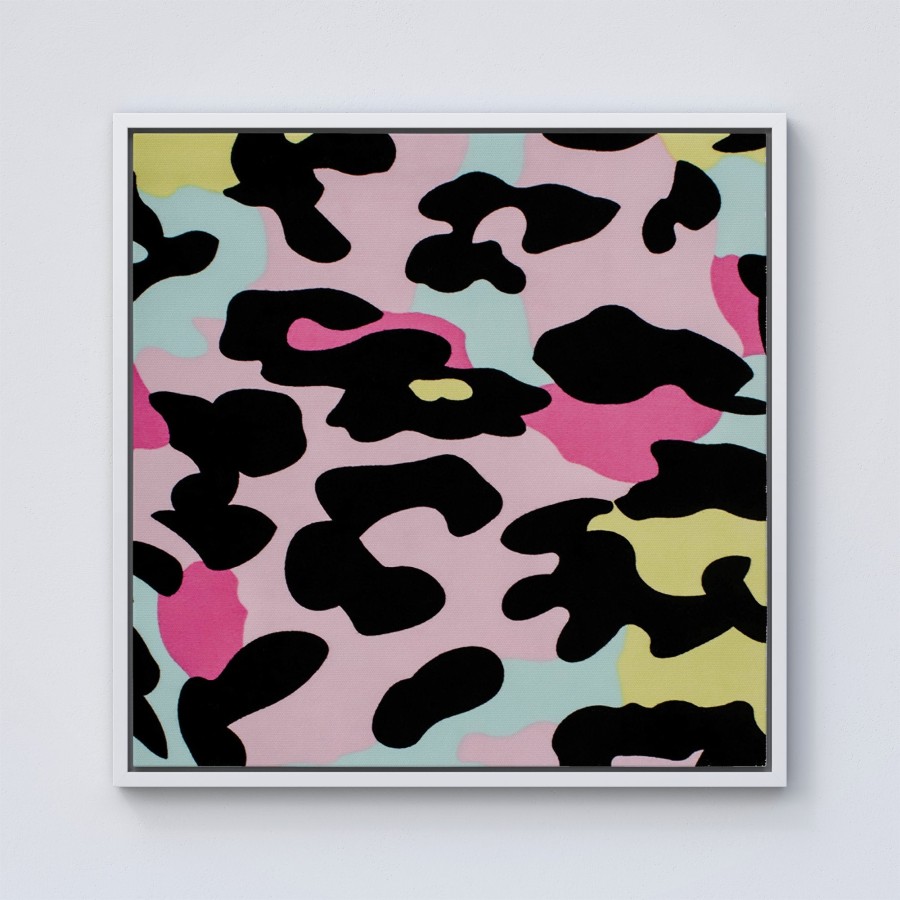 Click to view product details and reviews for Colourful Leopard Print Framed Canvas 10 X 10 White.