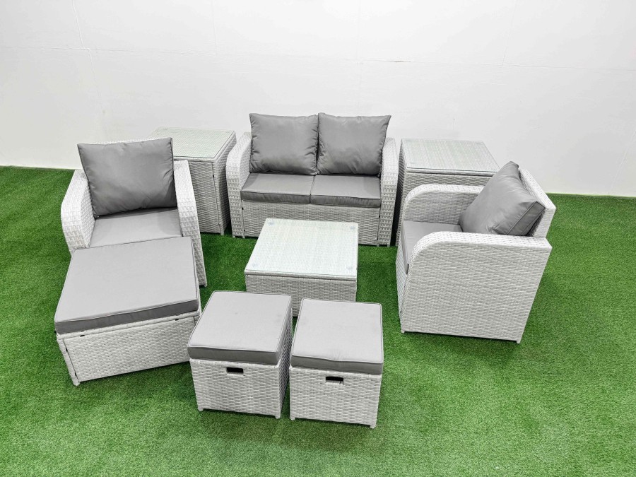 Click to view product details and reviews for Fimous Light Grey Pe Wicker Rattan Garden Furniture Set Sofa Set Reclining Adjustable Chair Square Coffee Table 7 Seater 3 Stools 3 Side Table. Click to view product details and reviews for Fimous Light Grey Pe Wicker Rattan Garden Furniture Set Sofa Set Reclining Adjustable Chair Square Coffee Table 7 Seater 3 Stools 3 Side Table.
