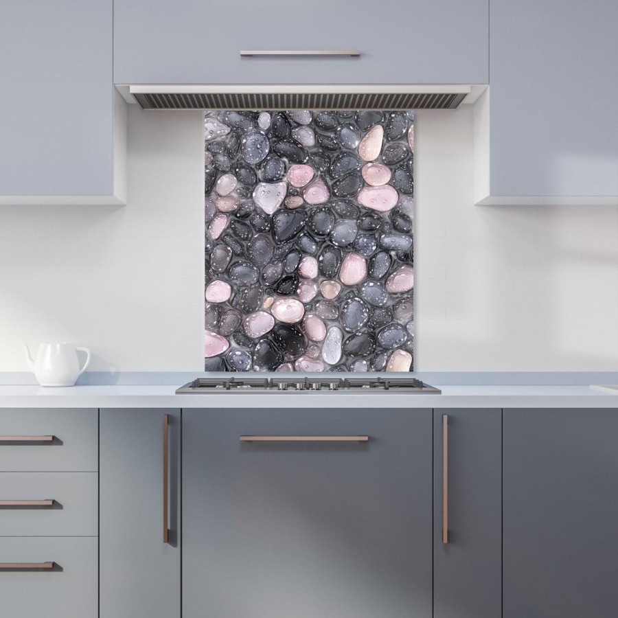 Click to view product details and reviews for Glossy Pebbles In Soft Hues Kitchen Splashback W600mm X H750mm.