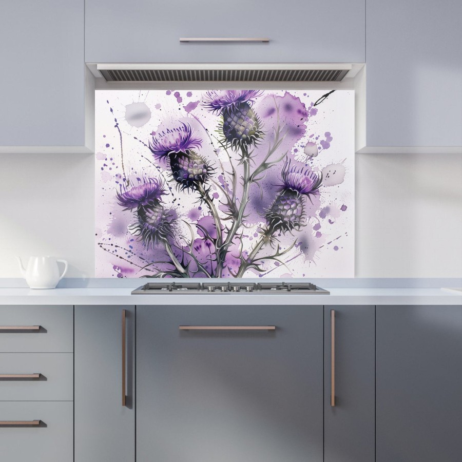 Click to view product details and reviews for Vibrant Scottish Thistle Art Kitchen Splashback W595mm X H745mm.