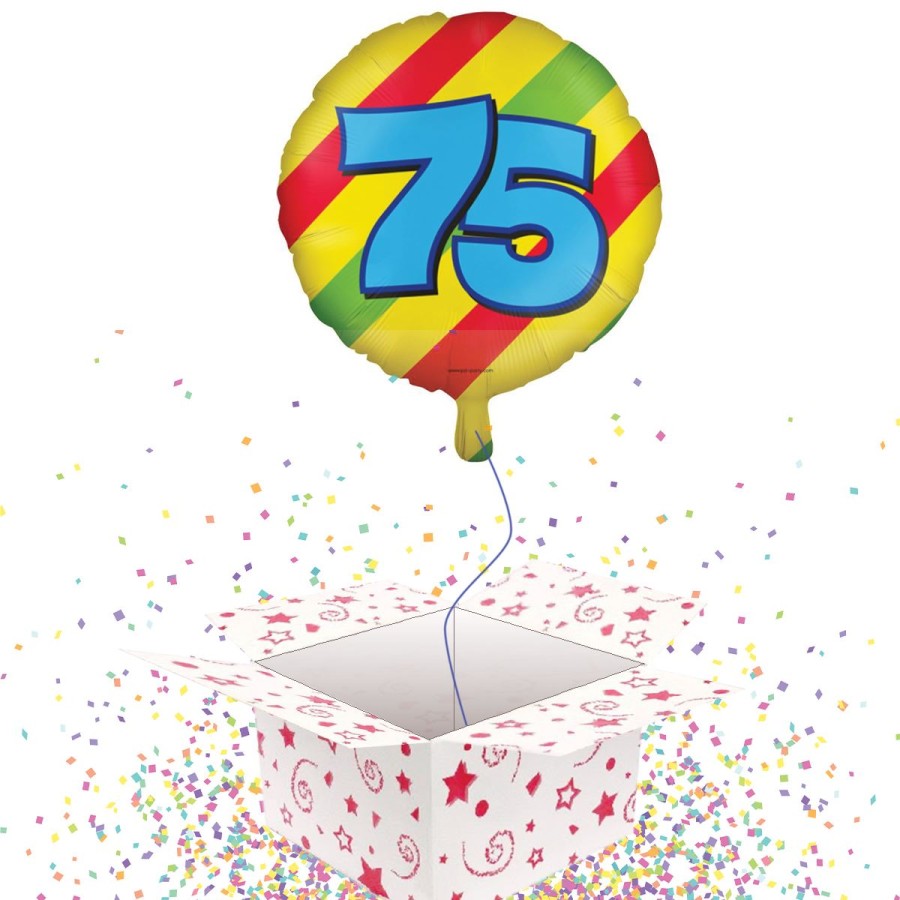 Click to view product details and reviews for 75th Birthday Colourful Foil Balloon 46cm Balloon In A Box.