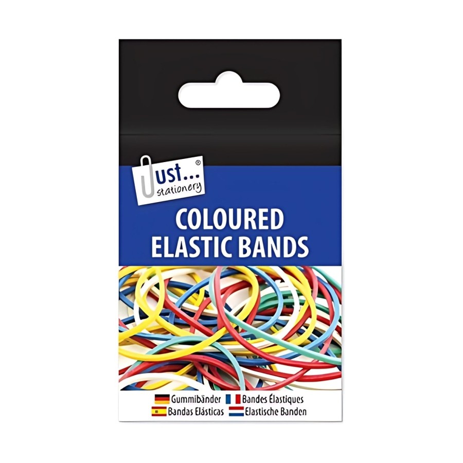 Click to view product details and reviews for Just Stationery Elastic Bands 30gm Assorted Colours.