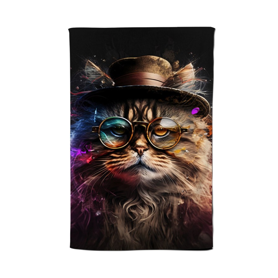 Click to view product details and reviews for Siberian Cat With Glasses Splashart Tea Towel.
