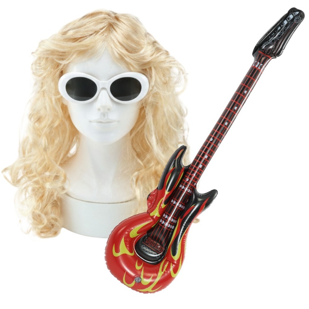 Click to view product details and reviews for Adults 90s Grunge Rock Singer Accessory Set 3 Pcs Wig Glasses Inflatable Guitar. Click to view product details and reviews for Adults 90s Grunge Rock Singer Accessory Set 3 Pcs Wig Glasses Inflatable Guitar.