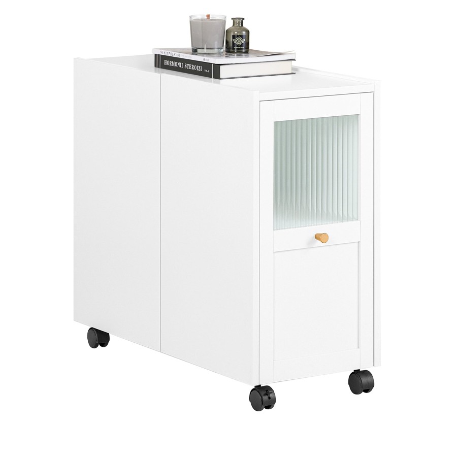 Click to view product details and reviews for Sobuy Fbt150 W Side Cabinet Sofa Side Table End Table Nightstand With Glass Drawer White.