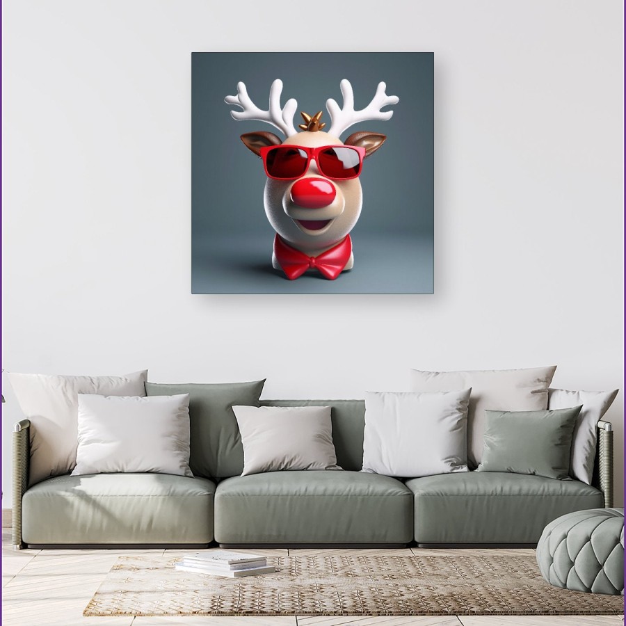 Click to view product details and reviews for Rudolph In Red Glasses Canvas Extra Large 40 X 40.