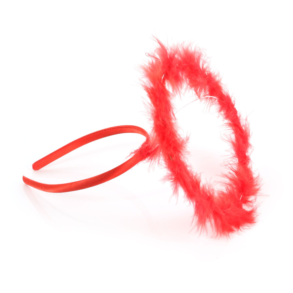 Marabou Red Devil Halo Headband Accessory