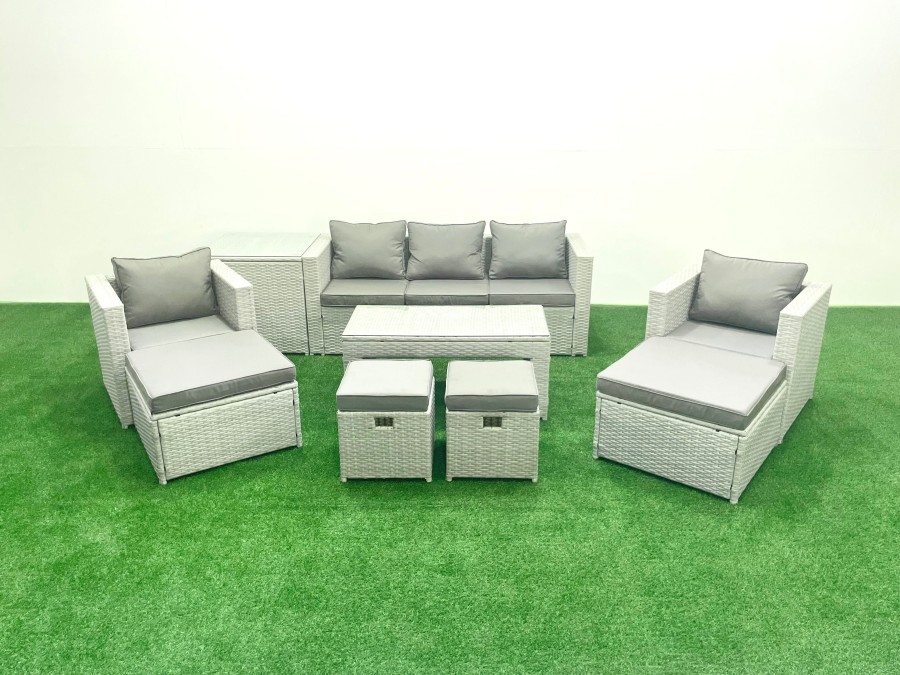 Click to view product details and reviews for Fimous Outdoor Rattan Garden Furniture Set With Grey Cushions Luxury 9 Seater With 2 Chairs And Coffee Table For Conservatory Patio. Click to view product details and reviews for Fimous Outdoor Rattan Garden Furniture Set With Grey Cushions Luxury 9 Seater With 2 Chairs And Coffee Table For Conservatory Patio.