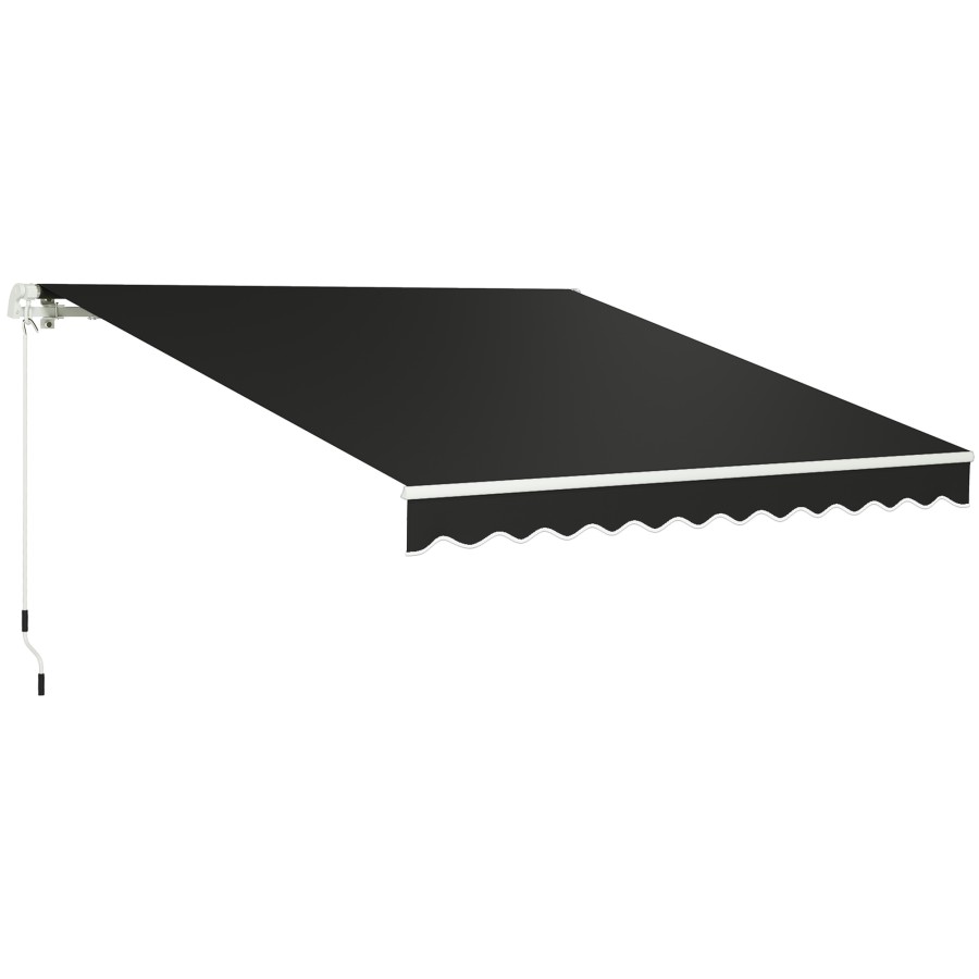 Click to view product details and reviews for Outsunny 3 X 25m Garden Patio Manual Awning Retractable Canopy Sun Shade Shelter With Fittings And Crank Handle Black.