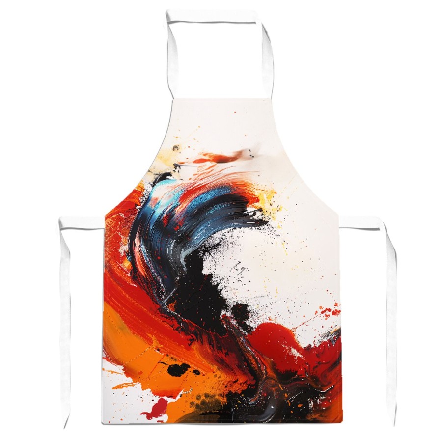 Fiery Waves: Abstract Motion Apron | Cazaar