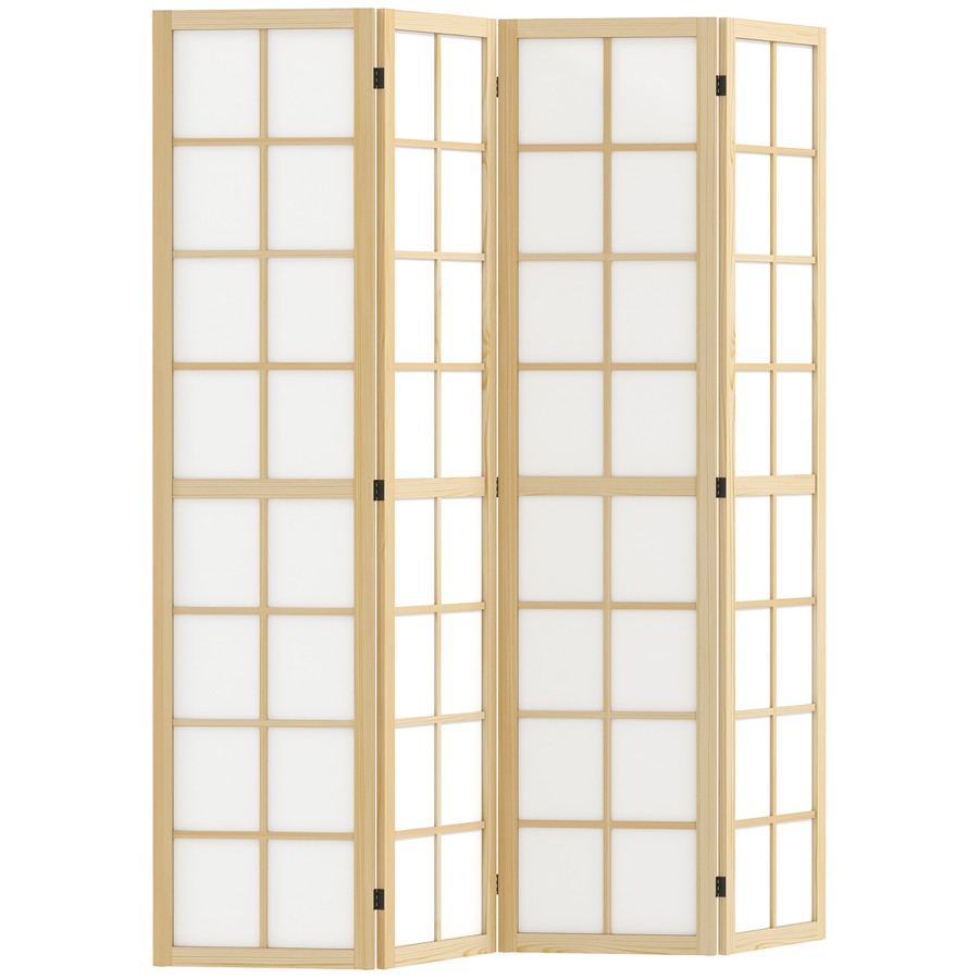 HOMCOM Indoor Room Partition, 4 Panel Folding Room Divider, 160 x 170cm