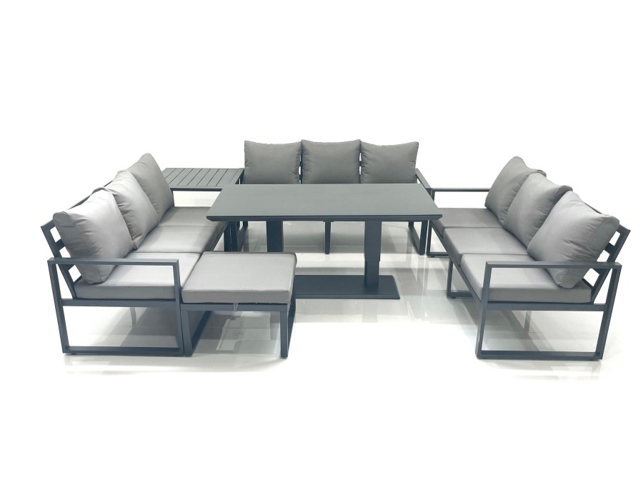 Click to view product details and reviews for Fimous 10 Seater Garden Sofa Set Aluminium Furniture Rising Dining Tabe Set With Side Table Big Footstool Dark Grey. Click to view product details and reviews for Fimous 10 Seater Garden Sofa Set Aluminium Furniture Rising Dining Tabe Set With Side Table Big Footstool Dark Grey.