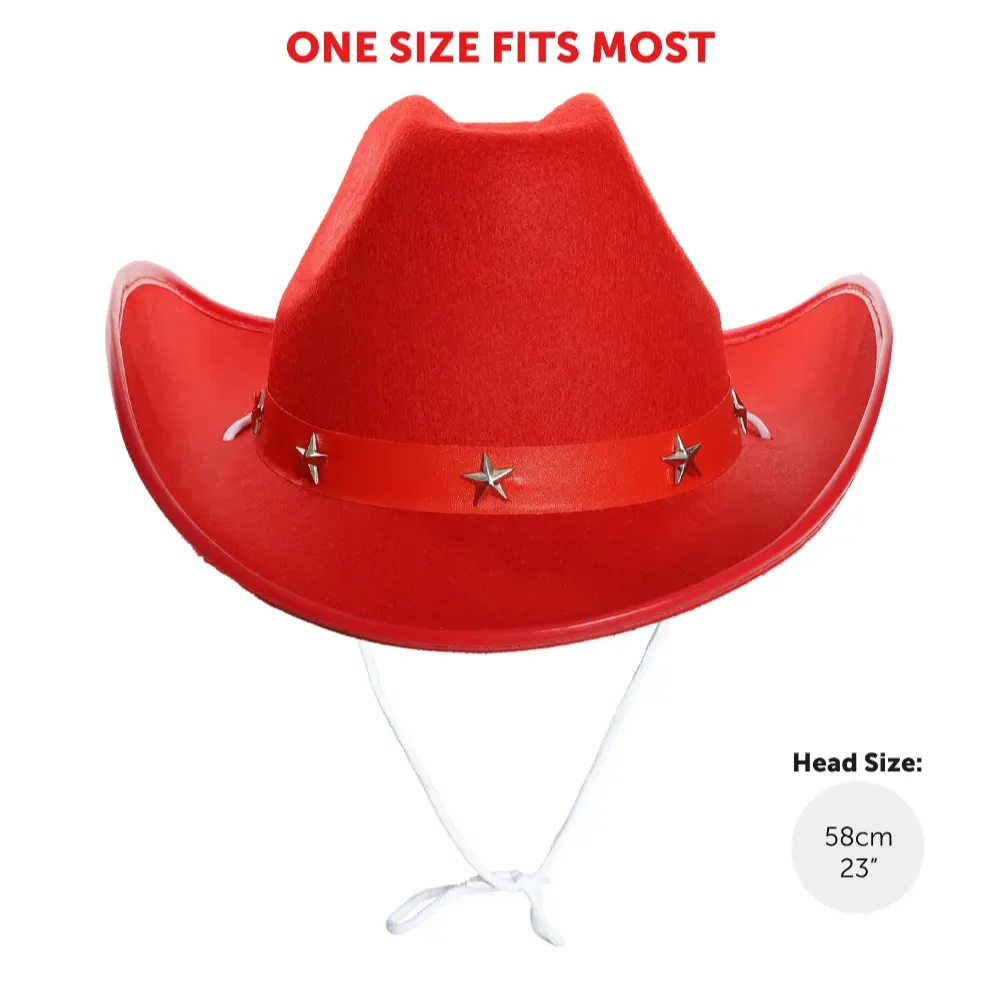 Red Star Studded Cowboy Hat