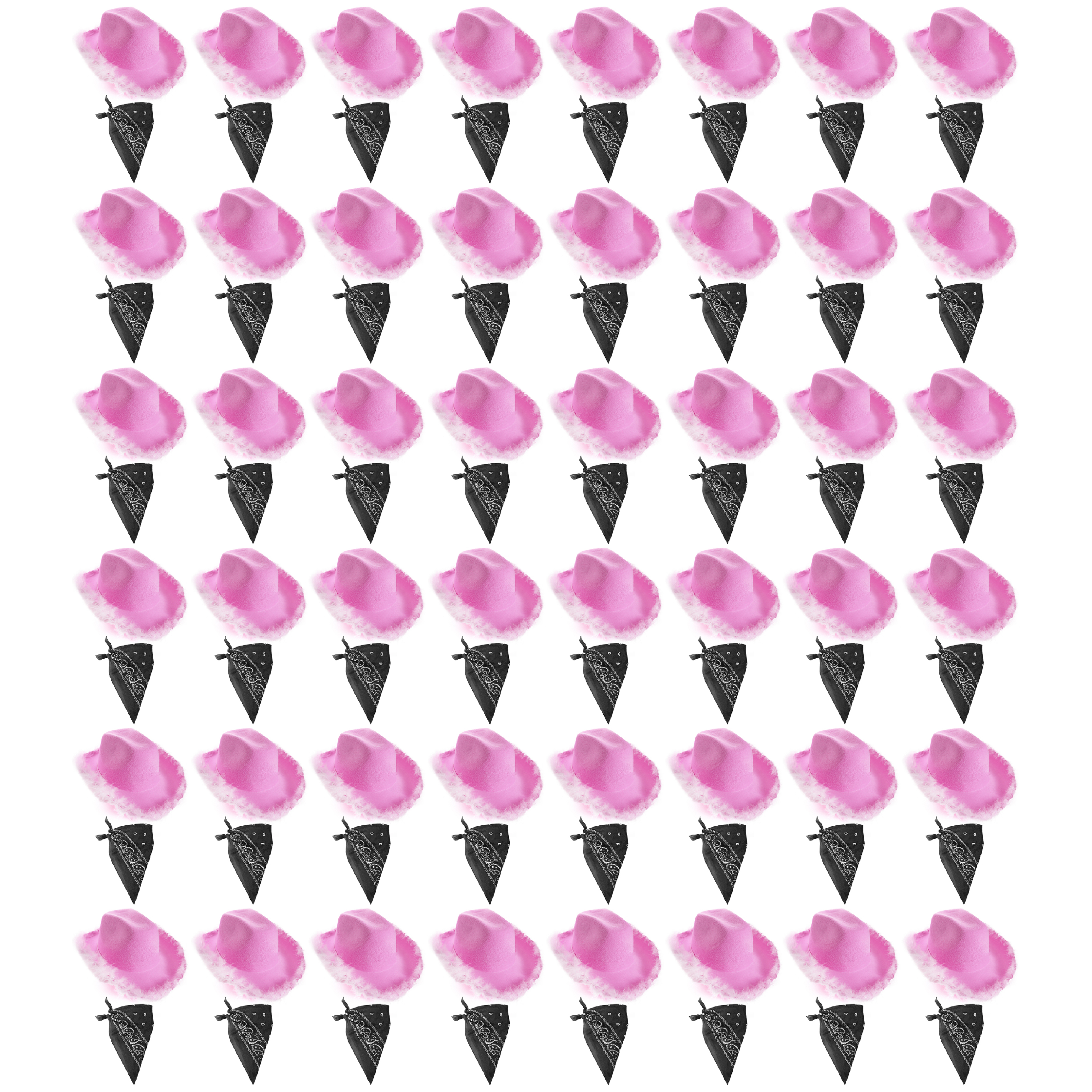 Click to view product details and reviews for Lilac Pink Cowboy Hat Black Bandana Pack Of 48.