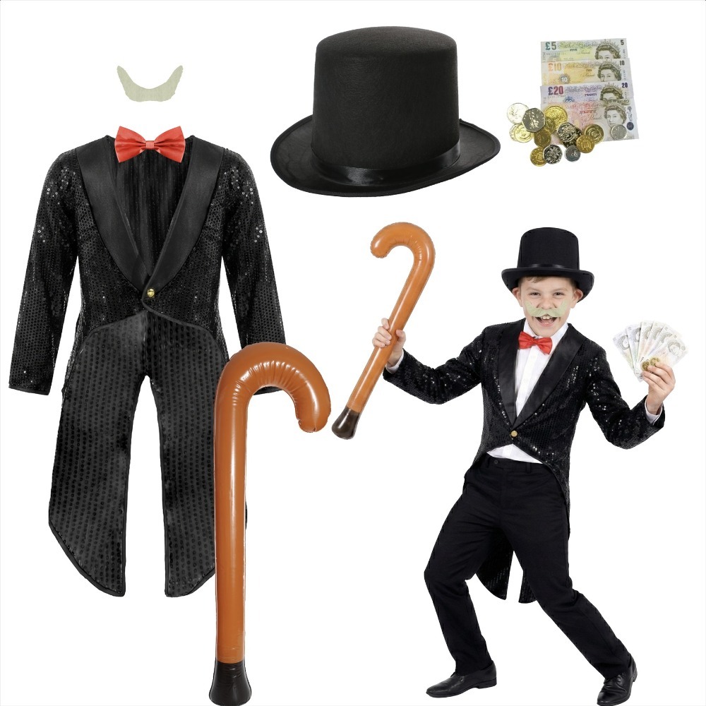 Click to view product details and reviews for Kids Money Boardgame Man 6 Pcs Tailcoat Top Hat Bow Tie Tash Walking Stick Fake Money Large.