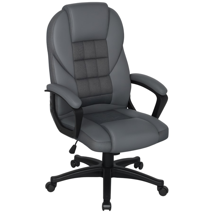 Click to view product details and reviews for Homcom Executive Office Chair Pu Leather High Back Desk Chair Swivel Computer Chair With Adjustable Height And Tilt Function Charcoal Grey.