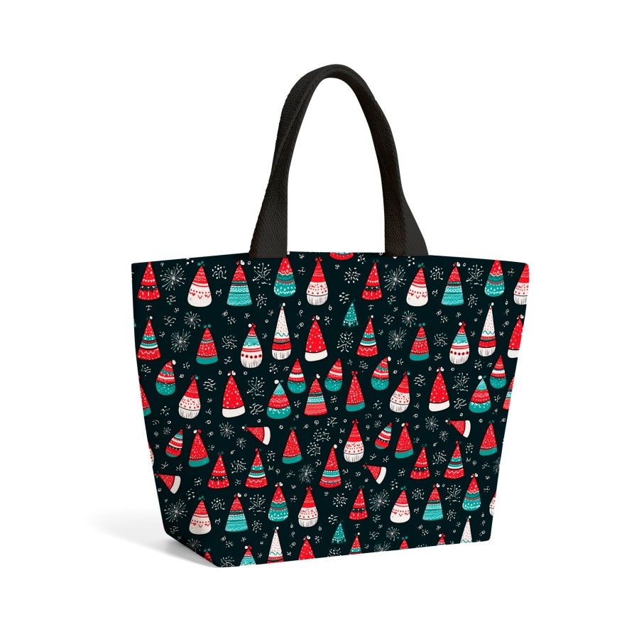 Click to view product details and reviews for Hand Drawn Cheerful Santa Hats Beach Shopper Tote Bag.