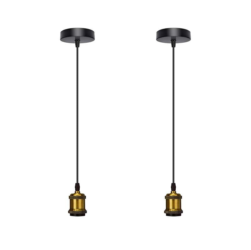 Coffire Vintage Industrial Style Yellow Brass Ceiling E27 Pendant Lamp Holder Fitting~4908 - 1M - 2Pack - Without Bulb