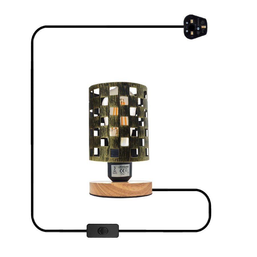 Click to view product details and reviews for Desk Lamp Wood Bedside Table Lamp Plugin Light 5353 Brushed Brass Yes.