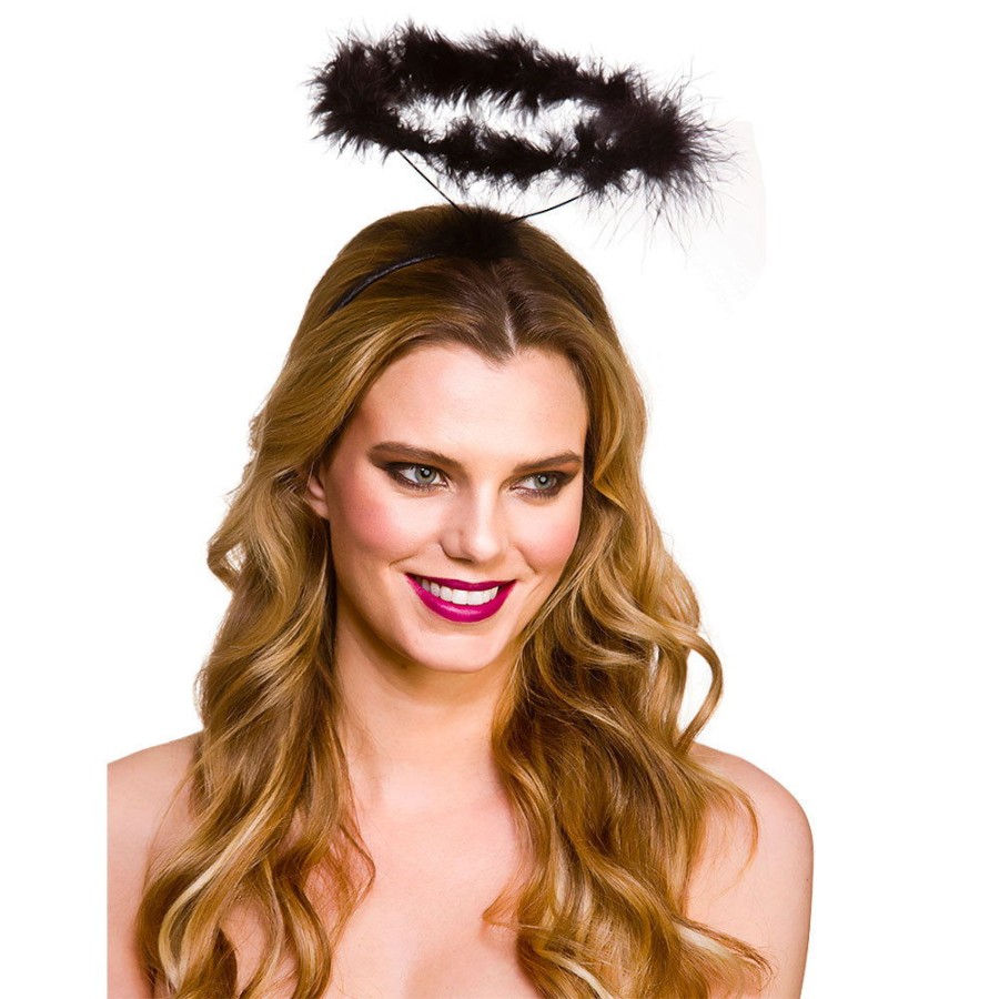Feather Fallen Angel Halo Black