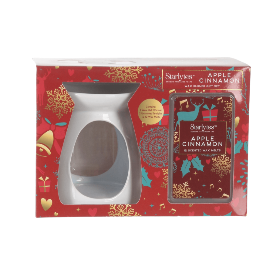 Click to view product details and reviews for Starlytes Wax Burner Christmas Gift Set 2 Tea Lights 12 Melts Apple Cinnamon.