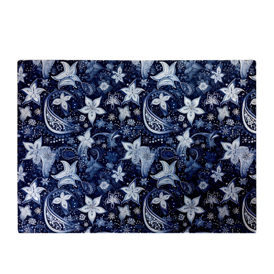 Click to view product details and reviews for Paisley Christmas Stars Blue Glass Chopping Board.