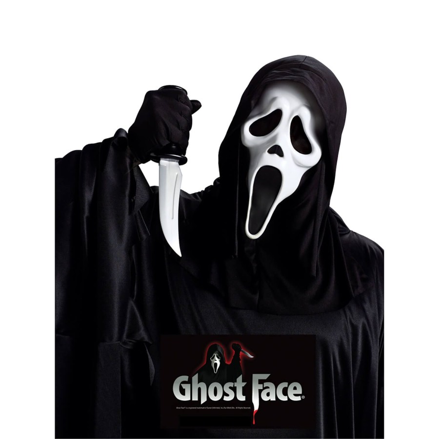 Click to view product details and reviews for Adults Ghost Face Mask And Knife Set Plastic Scream Halloween Prop.