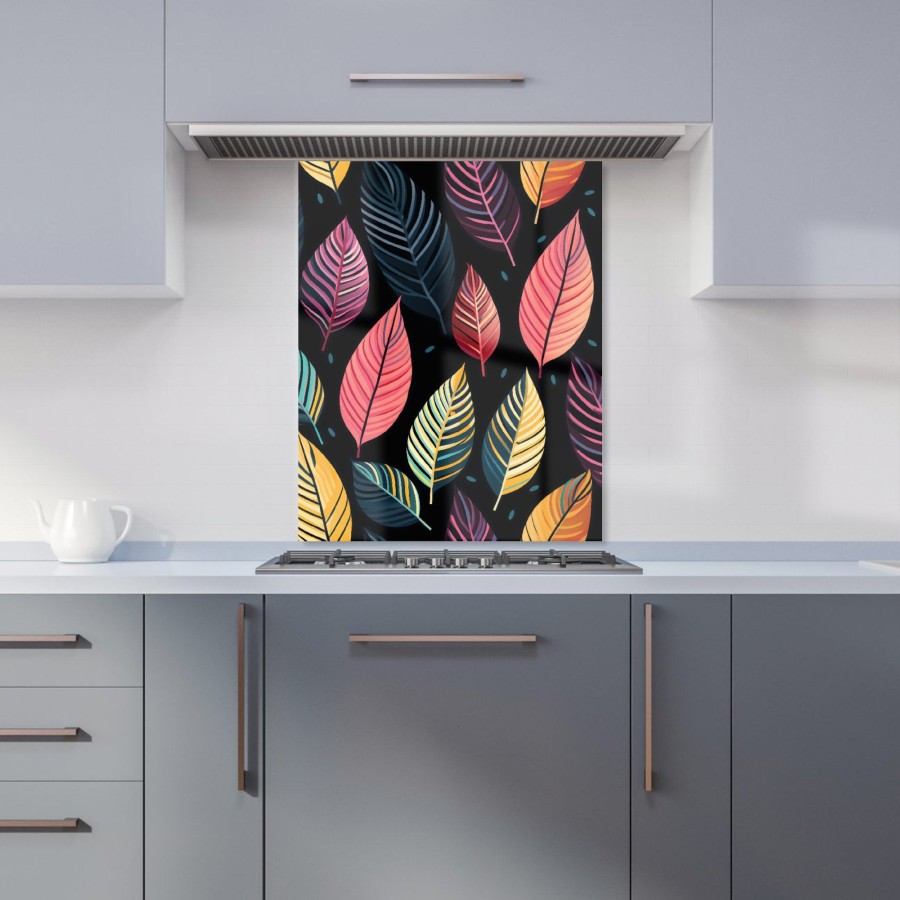 Click to view product details and reviews for Colourful Leaves Pattern Kitchen Splashback W600mm X H750mm.