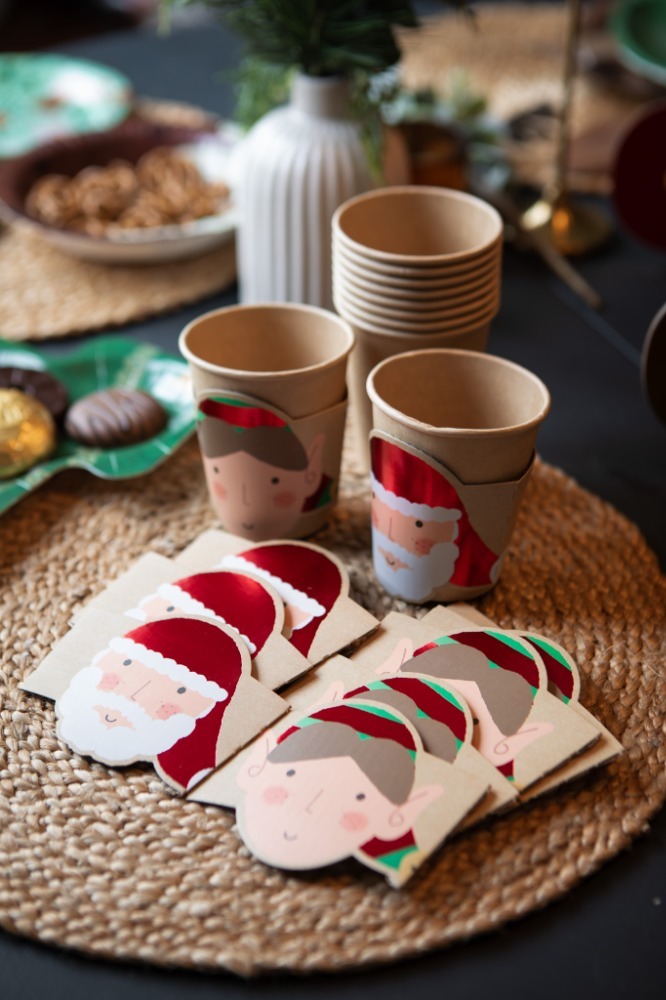 Pack of 10 Christmas Cups - Santa and Elf Cups