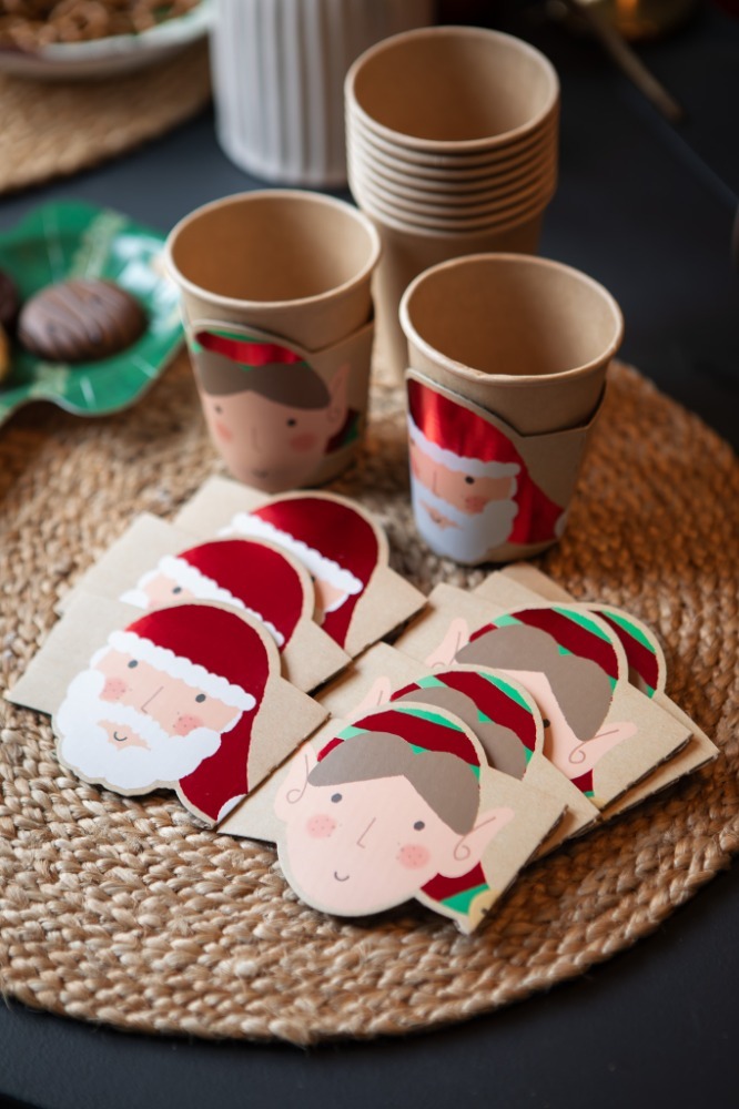 Pack of 10 Christmas Cups - Santa and Elf Cups