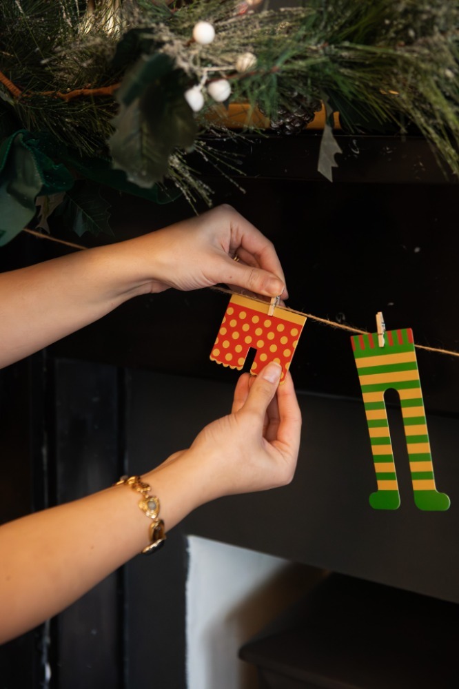 Christmas Decoration Elf Washing Line