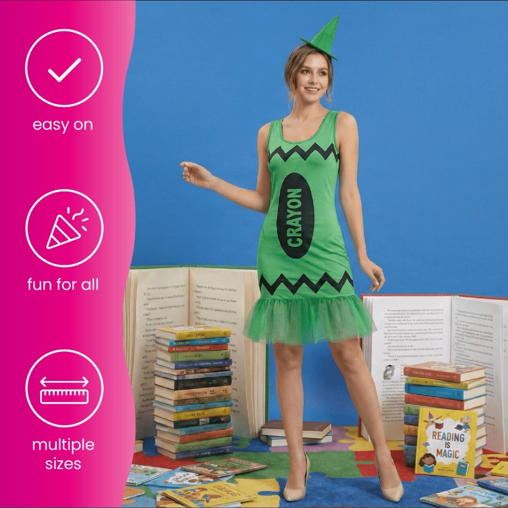 Ladies Green Crayon Dress