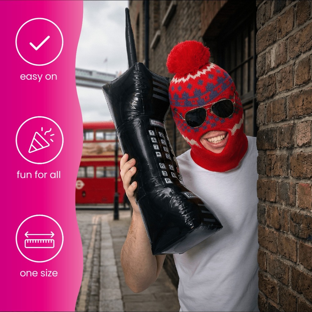 Adults Fonejacker Accessory Set | 3 Pcs | Hat, Glasses & Inflatable Phone